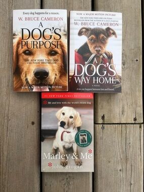 A Dog's Purpose & A Dog's Way Home + Marley & Me Puppy Book Bundle - Paperback